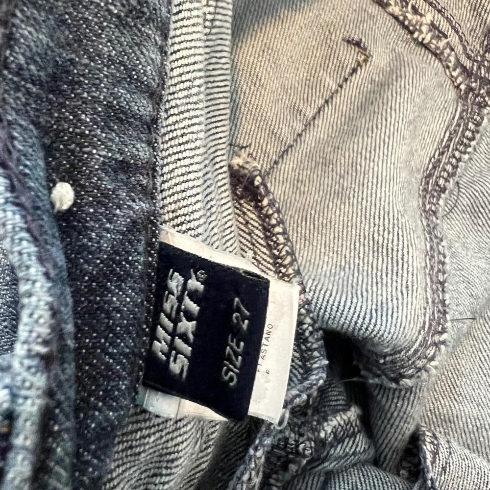 vintage miss sixty low rise skinny jeans with cute zipper pockets - Picture 5 of 9